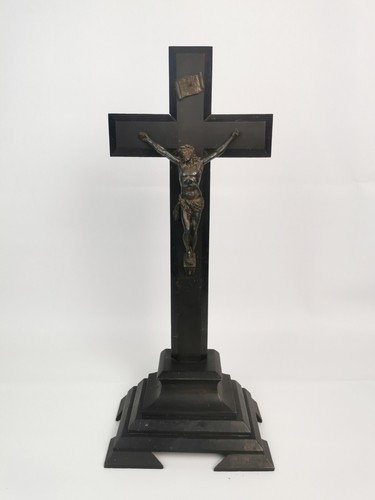 Crucifix autel bois - autel,, noirci