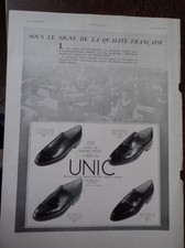 UNIC chaussures usines FENESTRIER ROMANS publicité papier ILLUSTRATION 1936