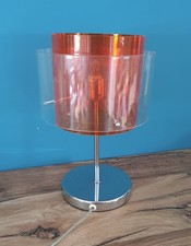 Lampe à poser orange deux cylindres orange vintage années 60/70