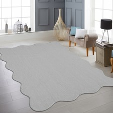 Tapis gris doux forme ondulée moderne
