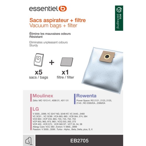 Sac aspirateur essentielb - aspirateur,