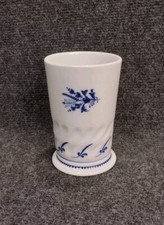 Ancien Vase Porcelaine D'Arras Caudron Décor Brindille Bleu