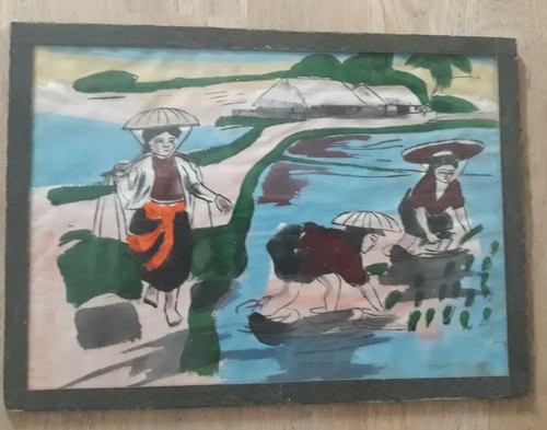 Peinture sur soie anciennes