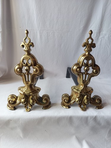 Chenet ancien bronze - , paire