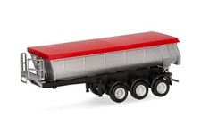 HERPA, Benne thermique 3 essieux argent à bâche rouge, échelle 1/87, HER07690...