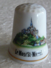 Dé à coudre de collection en porcelaine décoré du mont Saint Michel 