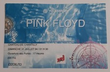 ticket billet used place concert PINK FLOYD 1994 PARIS Chantilly