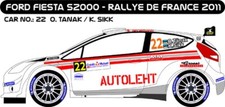 DECALS 1/43 FORD FIESTA S2000 - #22 - TANAK - RALLYE DE FRANCE 2011 - MFZ D43241