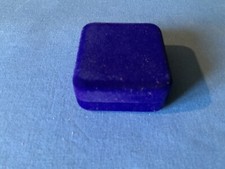 Écrin à bijoux en velours bleu, intérieur blanc, BE…