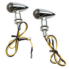 Chrome + Fumée Lentille Mini Bullet Clignotant Lumière Pour Cafe Racer Cruiser
