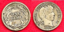 ETATS UNIS . DIME 1913 . ARGENT