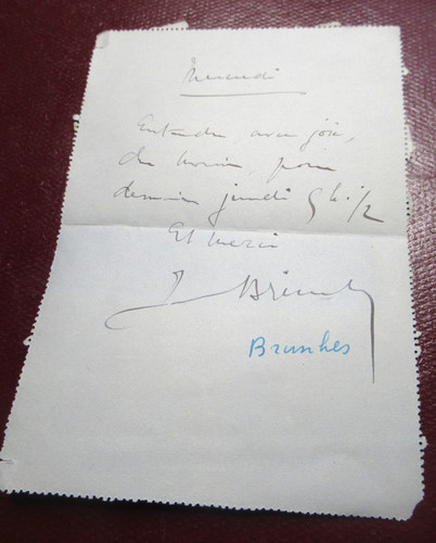 Jean brunhes autographe signé - autographe,