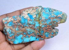 Naturel Bleu Crête Turquoise 193.15Ct Poli Dalle non Traité Certifié Gemme