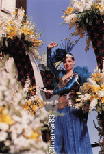 Vintage photo 1980-90s - pretty woman beauty at a carnival parade