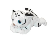 Peluche tigre blanc yeux bleus - blanc,