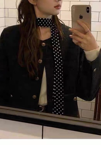 Foulard pois noir black - foulard,
