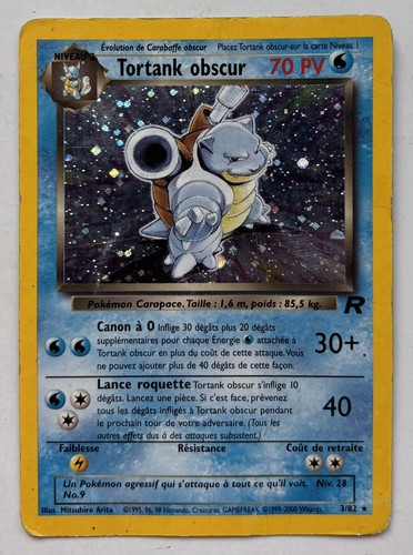 Carte pokémon tortank obscur - pokémon,