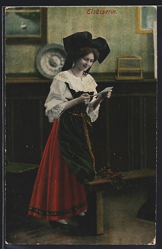 Carte postale alsacienne - postale, en