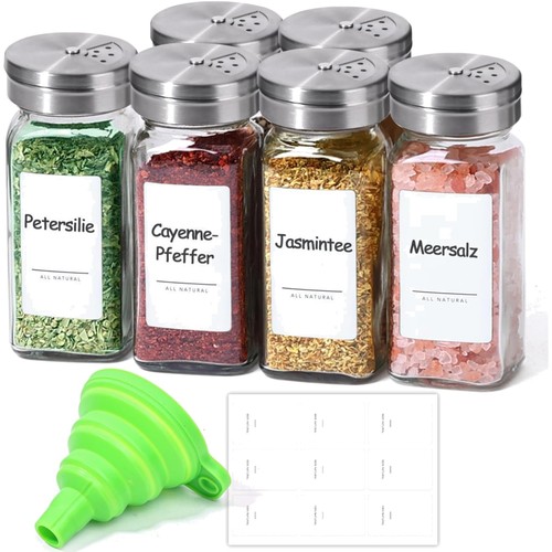 Pot épices verre 6 - pot, à