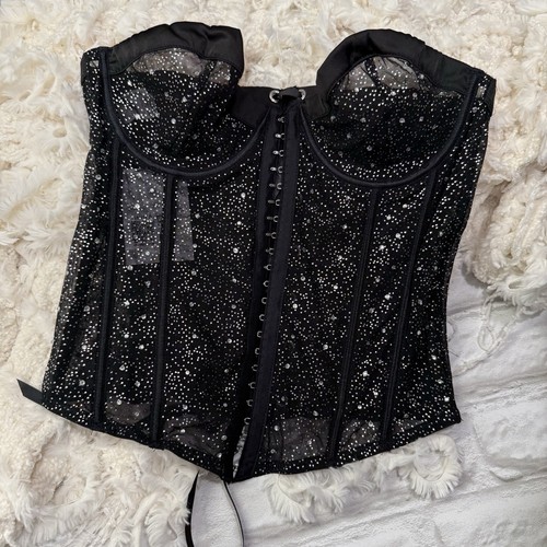 Sheer bustier corset - corset, l