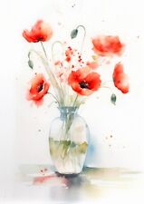 Tableau création originale - Bouquet de coquelicots