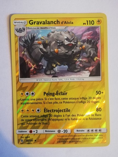 Carte pokémon gravalanch - carte,