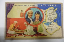 Chromo Produits du Lion Noir - Colonies Françaises - La Tunisie - carte - café