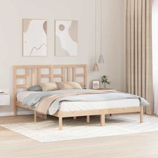 Cadre de Lit Blanc Bois Massif