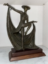 BRONZE ART DECO DANCER FASHION