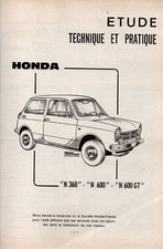 ▬►RTA REVUE TECHNIQUE  AUTOMOBILE de 1969  --- HONDA N 360_N 600_N 600 GT  --