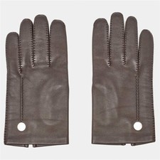 Gants Hermès en cuir marron