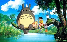 Mon Voisin Totoro Miyazaki Japonais Large Anime Affiche Ghibli Mural Décoration