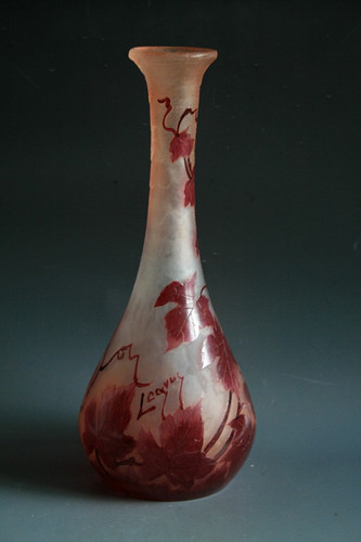 Ancien vase verre gravé à - ancien, en