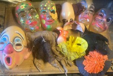 Lot De Masques Vintage Déguisements Ancien Moustache Carnaval