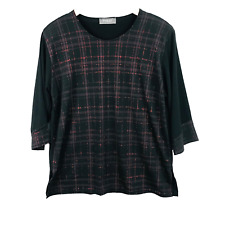 Nelly haut femme T L/XL noir rouge étincelle épaulettes doublées top ladies