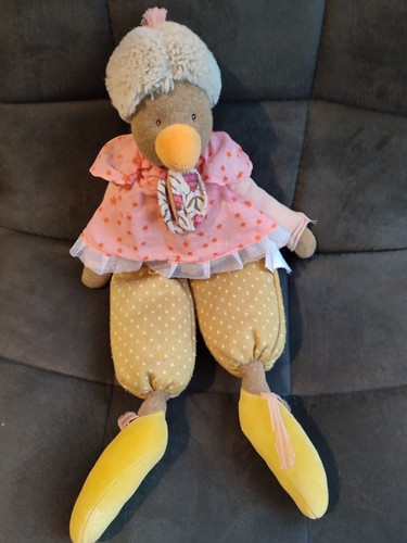 Doudou peluche poule zaza rose - doudou,