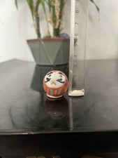 Petit Daruma Céramique Rouge Kutani yaki Préfecture Ishikawa