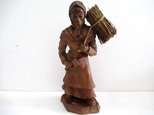 Santon bois paysane avec fagot de bois
