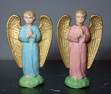 Ancien Santon - DEVINEAU - "2 ANGES  ADORATEUR DEBOUT" - Taille 3