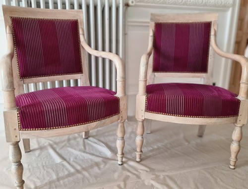 Paire fauteuils empire - 2,