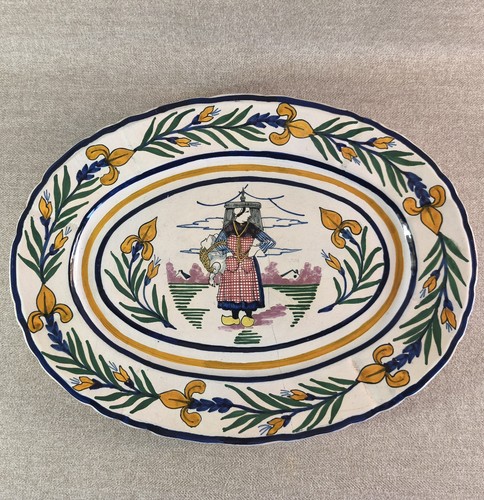 Beau plat ceramique faience - en,