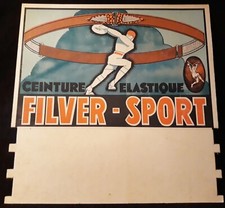 ANCIENNE PLAQUE CARTON  SERIGRAPHIEE-FILVER-SPORT N°708/77