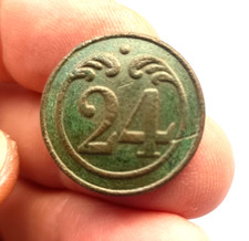 Bouton Militaire - Régiment 24 Infanterie de Ligne - Epoque Napoleon 1er
