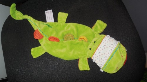 Doudou plat crocodile - doudou, vert