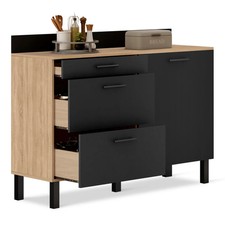Buffet bas casserolier de cuisine 120 CM CINA plan de travail H.83 cm 1 porte + 