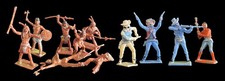 Vintage - 1960 - 11 figurines indiens et cowboys - Cherilea