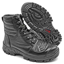 Bottes de moto en cuir véritable noir pour hommes Biker Rider Randonnée...