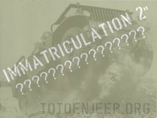 POCHOIR STENCIL IMMATRICULATION 2"   REMORQUE 1/4T TRAILER BANTAM WILLYS jeep