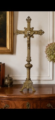 Grand crucifix autel - d'autel, ancien