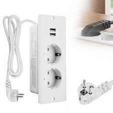 Prise Encastrable Plan de Travail, Prise Encastrable de Table avec 2 USB, Pri...